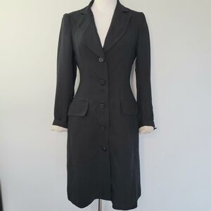 CORI Brazilian Black Long Sleeves Vintage Front Button Office Blazer Dress Sz 4